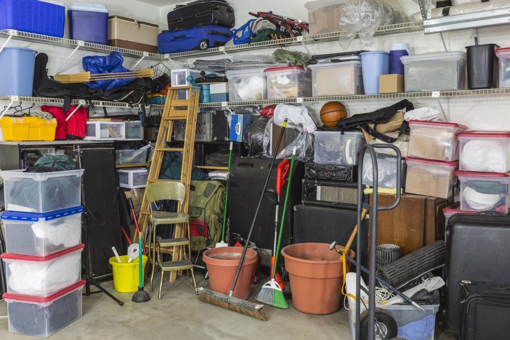 a filled up garage