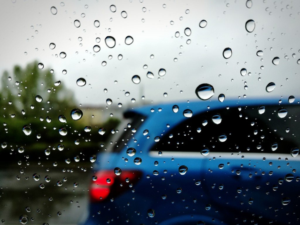 car window while raining