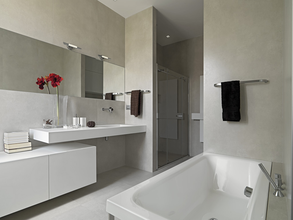 A minimalist modern bathroom