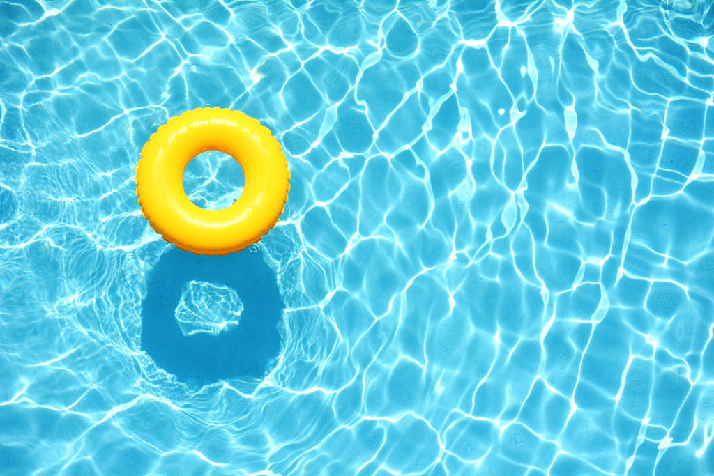 a tuber in a pool